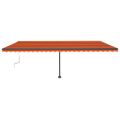 vidaXL Voľne stojaca ručne zaťahovacia markíza 600x300cm oranžovohnedá