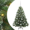 vidaXL Umelý vianočný stromček s 150 LED-i Zelená 120 cm PE a PVC