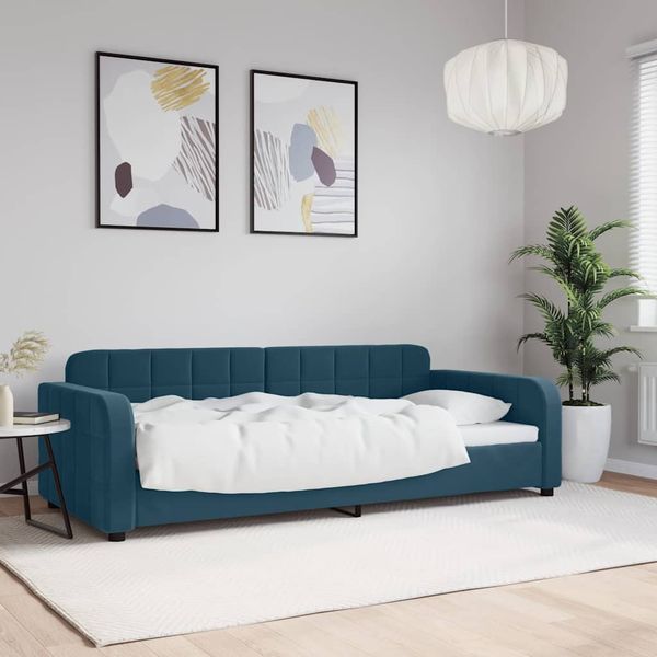 vidaXL Denná posteľ modrá 80x200 cm zamat