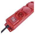 Predlžovací kábel EMOS P14101 / 10 m / 4 zásuvky / s vypínačom / čierno-červený / guma-neoprén / 1,5 mm2