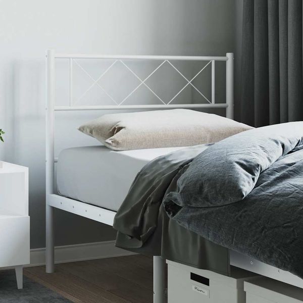 vidaXL Kovové náhradné čelo postele biele 107 cm