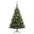 vidaXL Umelý vianočný stromček s kĺbmi 150 LED Zelená 120 cm PVC a PE
