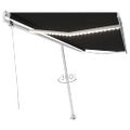 vidaXL Automatická markíza, LED a senzor vetra 500x300 cm, antracitová