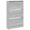 vidaXL Botník sivý dub sonoma 80x21x125,5 cm spracované drevo