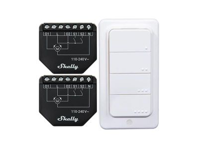 Sada 2 ovládačov žalúzií/záclon SHELLY Shutter + 4 tlačidlá BLU RC WiFi