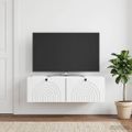 vidaXL Nástenná TV skrinka Biela s vysokým leskom 98 x 41 x 30 cm