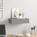 vidaXL Nástenná zásuvková polica sivá 40x23,5x10 cm MDF