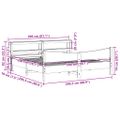 vidaXL Posteľný rám s čelom voskovo hnedý 200x200 cm borovicový masív