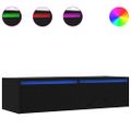 vidaXL TV skrinka s LED svetlami čierna 100X35,5x25 cm