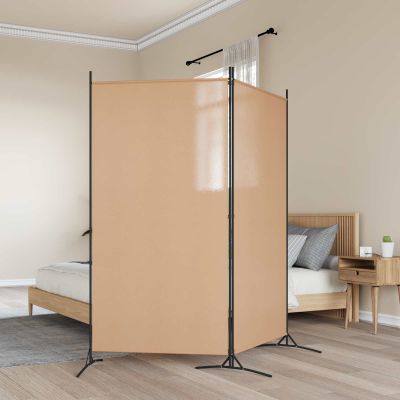 vidaXL 2-panelový rozdeľovač miestnosti Béžová 175 x 180 cm Látka