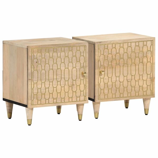 vidaXL Nočné stolíky 2 ks 40x33x46 cm masívne mangovníkové drevo