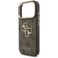 Guess 4G Big 4G Classic Logo Big Strap Metal Buttons case for iPhone 17 Pro brown