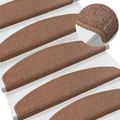 vidaXL Samolepiace schodové rohože 15 ks 80 x 24,5 x 3,5 cm Hnedá