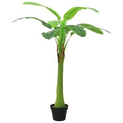 vidaXL Umelý banánovník s kvetináčom 140 cm zelený