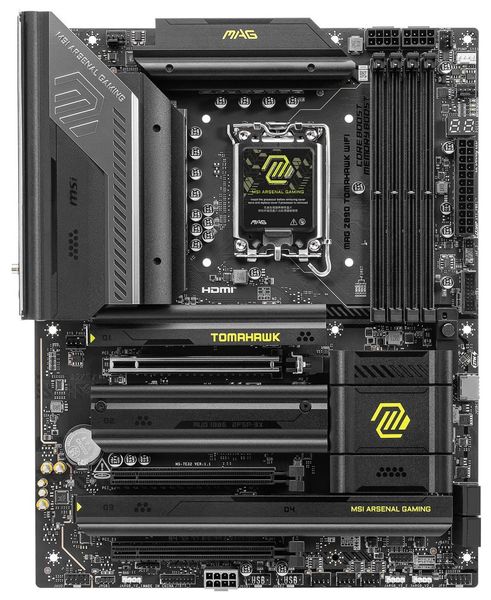 MSI MAG Z890 TOMAHAWK WIFI / Intel Z890 / LGA1851 / 4x DDR5 / 4x M.2 / USB-C / HDMI / WiFi / ATX Základní deska, Intel Z890, LGA1851, 4× DDR5 DIMM (max. 256GB), 4× M.2, Wi-Fi, HDMI, 2× USB-C, ATX