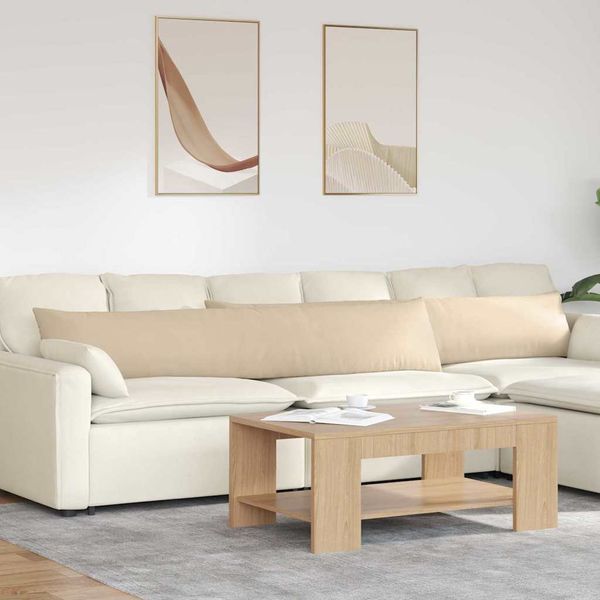 vidaXL Vankúše na pohovku 2 pcs Krémová 200 x 40 cm látka