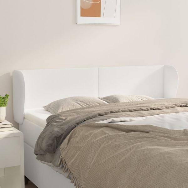 vidaXL Čelo postele so záhybmi biely147x23x78/88 cm umelá koža