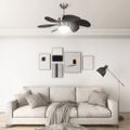 vidaXL Stropný ventilátor s osvetlením 76 cm tmavohnedý