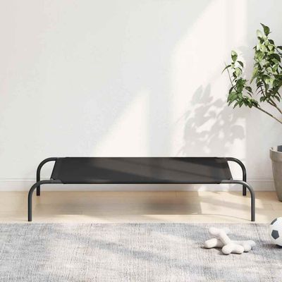vidaXL Vyvýšená posteľ pre psa čierna 110x65x20 cm Oxford Fabric Steel