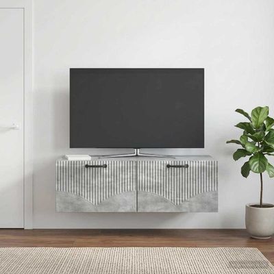 vidaXL Nástenná TV skrinka Nástenný Betónovo sivá 98 x 41 x 30 cm