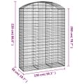 vidaXL Oblúkový gabionový kôš 150x50x200/220 cm pozinkované železo