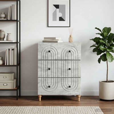 vidaXL Zásuvkový kabinet Betónovo sivá 66 x 34,5 x 90 cm