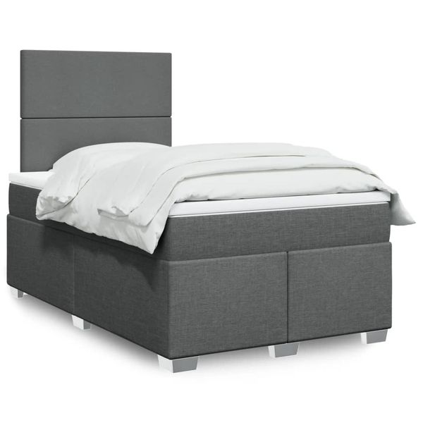 vidaXL Boxspring posteľ s matracom tmavosivý 120x200 cm látka