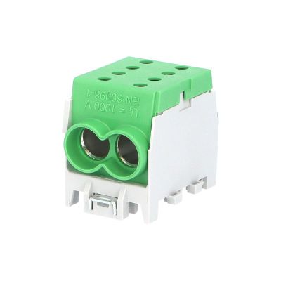 Svorkovnica rozbočovacia HLAK 70 1/2 M2, 250A, 1pól., AL/CU, IP20, zelená, na DIN /2080149