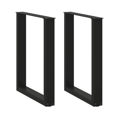 vidaXL Nohy k jedálenskému stolu v tvare U, 2 ks, čierne, 70 x (72-73) cm, oceľové
