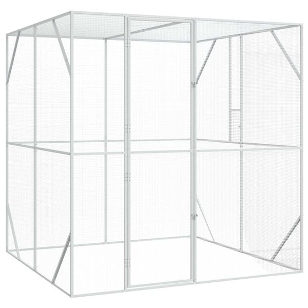 vidaXL Klietka pre vtákov Antracit 209 x 202 x 214 cm Pozinkovaná oceľ