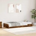 vidaXL Rám postele s dverami Dymová dub 98.5 x 200 cm Kompozitné drevo
