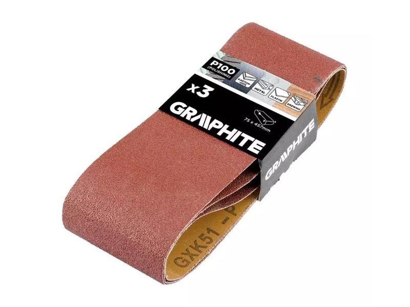 Plátno brúsne nekonečný pás 75x457mm P100 GRAPHITE 58T363 3ks