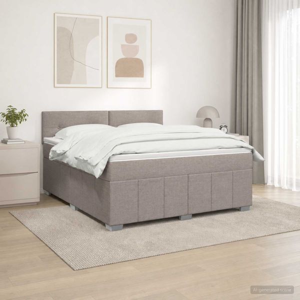 vidaXL Posteľ boxspring s matracom Sivohnedá 140 x 190 cm Látka