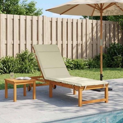 vidaXL Vankúš na ležadlo GEMERT 100% polyester Krémová 200 x 50 x 3 cm