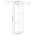 vidaXL Posuvné dvere s kovaním čierne 76x205 cm tvrdené sklo