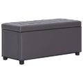vidaXL Taburetka s úložným priestorom 87,5 cm, sivá, umelá koža