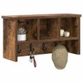 vidaXL Vešiak na stenu Nástenná montáž Dymová dub 50 x 16 x 26 cm