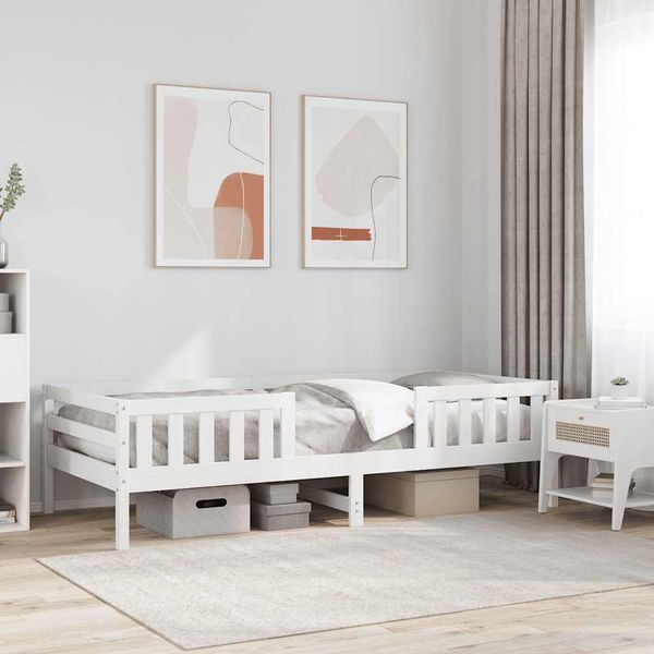 vidaXL Posteľ bez matraca biela 100x200 cm borovicový masív