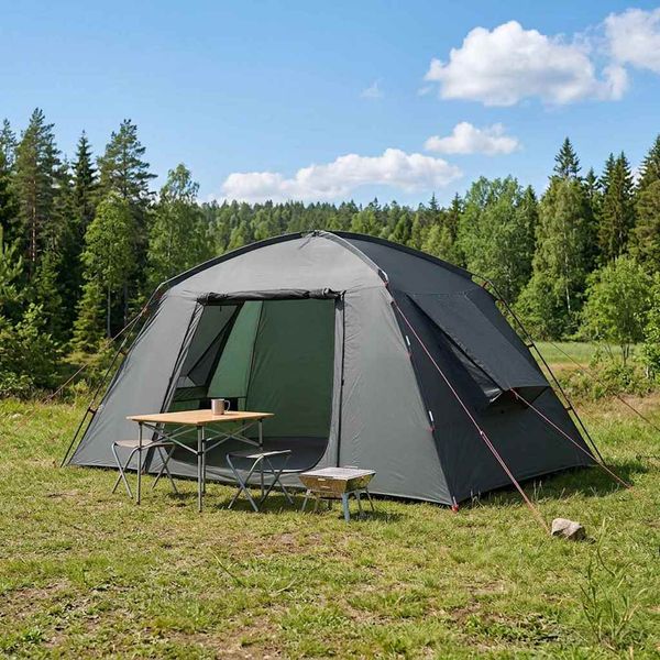 vidaXL Stan chata Armádna zelená 400 x 210 x 180 cm Polyester