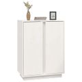 vidaXL Komoda biela 60x35x80 cm borovicový masív