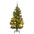 vidaXL Umelý výklopný vianočný stromček 150 LED a sada gúľ 120 cm