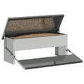 vidaXL Krmítko s pedálom pre kura Strieborná 48,5 x 39,5 x 19 cm 5 kg