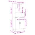 vidaXL Highboard 2 ks Čierny dub 69,5 x 34 x 180 cm