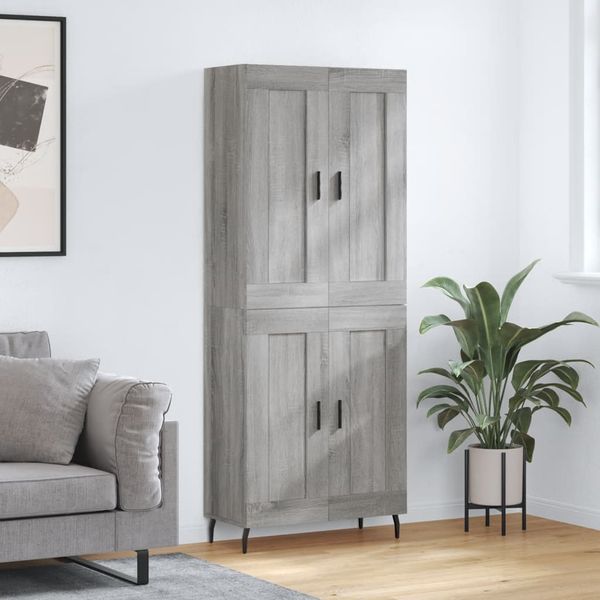 vidaXL Vysoká skrinka sivý dub sonoma 69,5x34x180 cm spracované drevo