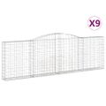 vidaXL Oblúkové gabionové koše 9 ks 400x30x120/140 cm pozink. železo