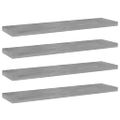 vidaXL Prídavné police 4ks, betónovo sivé 40x10x1,5cm kompozitné drevo