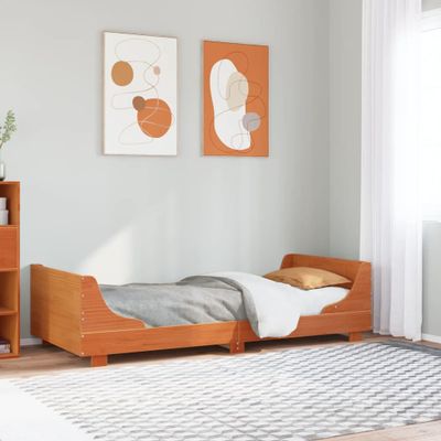 vidaXL Posteľ bez matraca voskovo hnedá 100x200 cm masívna borovica