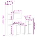 vidaXL 4-dielna súprava kúpeľňových skriniek sonoma kompozitné drevo