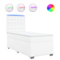 vidaXL Boxspring posteľ s matracom biela 90x200 cm umelá koža
