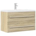 vidaXL Skrinka pod umývadlo staré drevo 80x38,5x48 cm kompozitné drevo